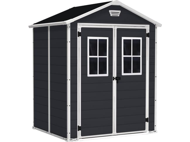 Casetta in Resina Manor Nero Finestra Frontale 185X152X226H Cm Keter