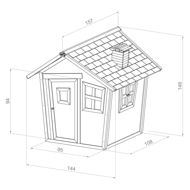 AXI Alice Casa Bambini in legno FSC | Casetta da gioco per giardino / esterno in marrone & verde | Casetta da giardino per bambini - immagine 5