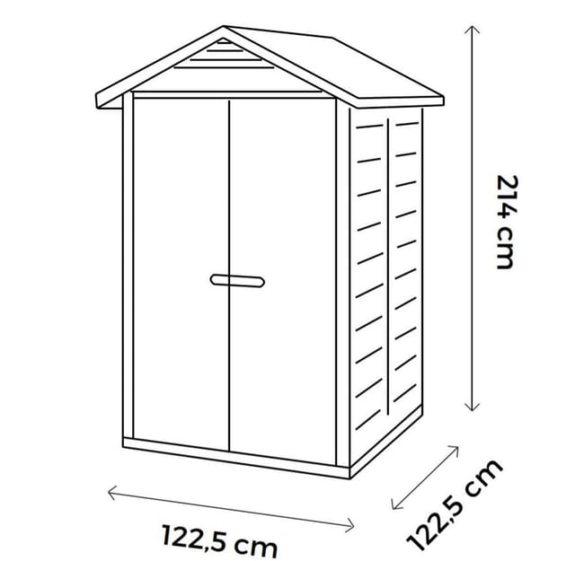 Casetta da giardino con pavimento GAROFALO Tuscany M in pvc beige con porta doppio battente, superficie interna 1.35 m² e spessore parete 20 mm - immagine 3