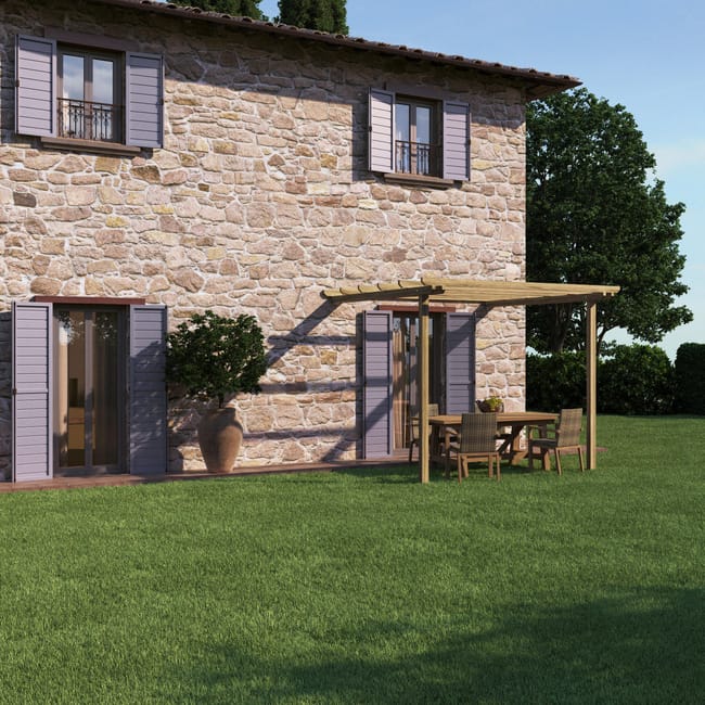 Pergola Orange in legno struttura naturale L 300 x P 300 x H 249 cm - immagine 5