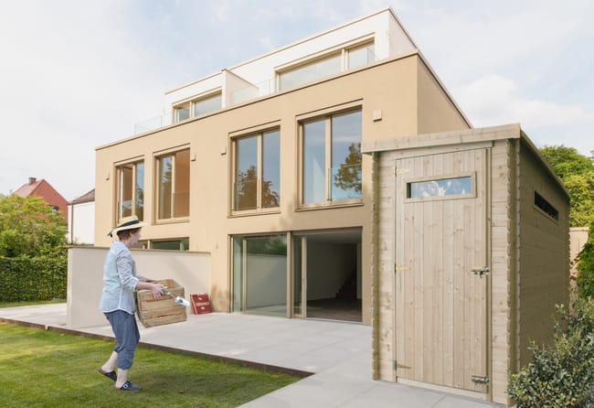 TIMBELA M306A Casetta da Giardino in Legno per Esterni - A198x144x239cm/2.36m2 - Piccola Casetta in Legno, Rimessa Attrezzi - immagine 4