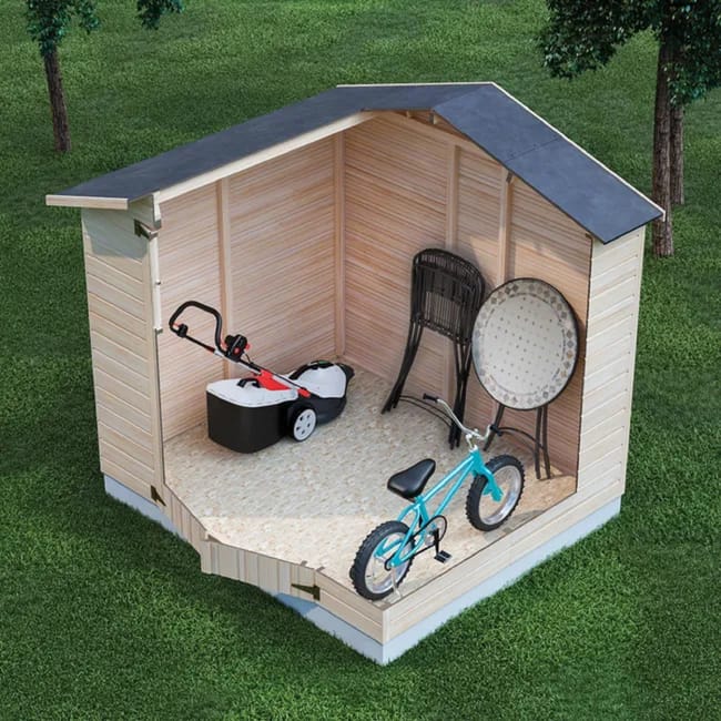 Casetta da giardino con pavimento DECOR ET JARDIN Iris in legno con porta doppio battente, superficie interna 3.78 m² e spessore parete 12 mm - immagine 10