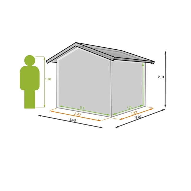 Casetta da giardino con giardino DECOR ET JARDIN Bouganville in legno con porta battente semplice, superficie interna 4.32 m² e spessore parete 12 mm - immagine 2