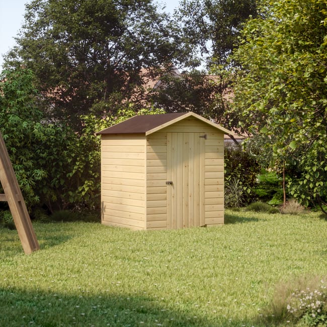 Casetta da giardino con giardino NATERIAL Dolomite in legno naturale con porta battente semplice, superficie interna 2.36 m² e spessore parete 12 mm - immagine 2