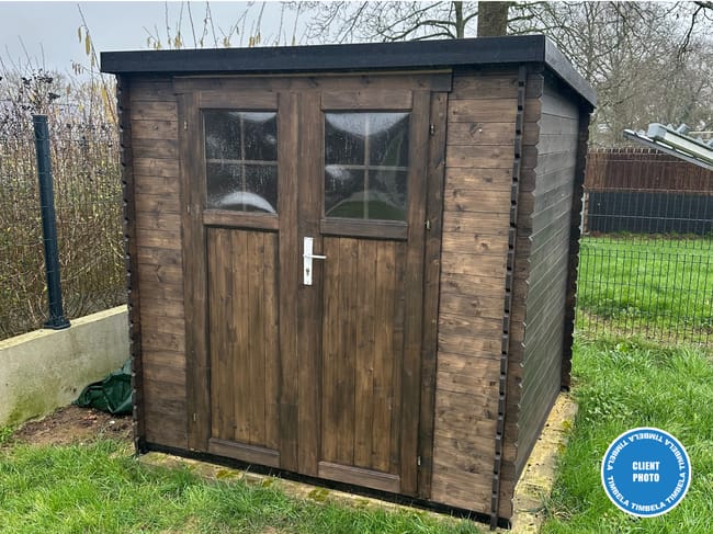 Casetta da Giardino in Legno per Esterni con porta con serratura di alta qualità- A200x204x204cm/3.53 m2 - Piccola Casetta in Legno TIMBELA M309F - immagine 5