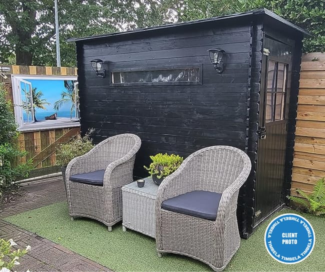 Casetta da Giardino in Legno per Esterni CON PAVIMENTO TRATTATO - A198x144x239cm/2.36m2 - Piccola Casetta in Legno, TIMBELA M306+M306G - immagine 5