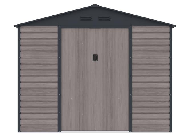Casetta da giardino 8,94 m² in Acciaio galvanizzato effetto legno Grigio - ADELMO - immagine 9