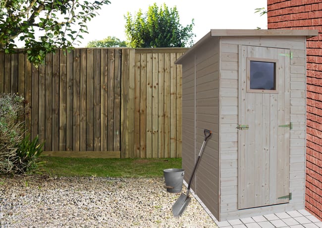 Capanno per attrezzi in legno naturale - Ripostiglio esterno CON finestre H203x123x223 cm/2,1 m² capannone in legno naturale - TIMBELA M348A - immagine 3