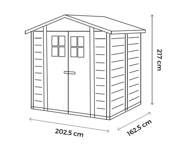 Casetta da giardino con pavimento GAROFALO Tuscnay EVO L in pvc beige con porta doppio battente, superficie interna 3.13 m² e spessore parete 20 mm - immagine 3