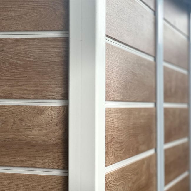 Casetta da giardino con pavimento GAROFALO Woody L in pvc marrone con porta doppio battente, superficie interna 3.13 m² e spessore parete 20 mm - immagine 5