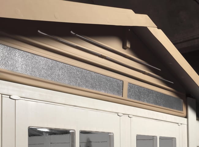 Casetta da giardino con pavimento GAROFALO Woody L in pvc marrone con porta doppio battente, superficie interna 3.13 m² e spessore parete 20 mm - immagine 4