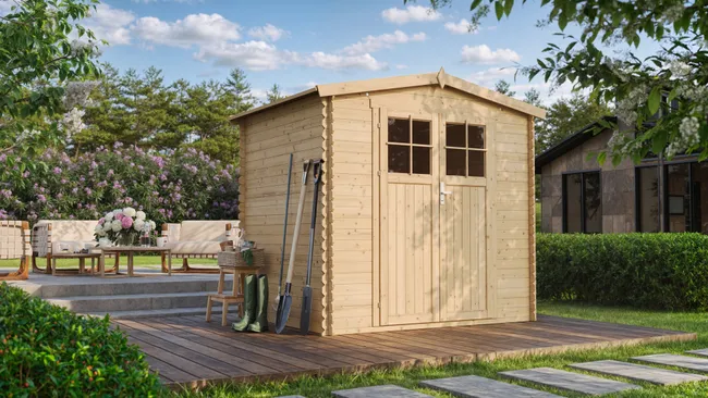 Casetta da Giardino in Legno per Esterni - L236xL226xA218 cm/ 4.33 m2 - TIMBELA M369F+M369G