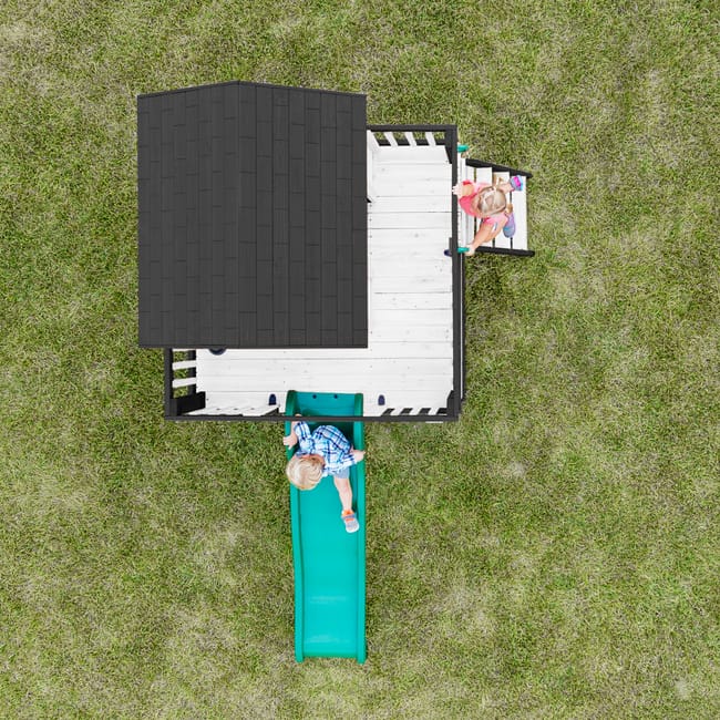 Backyard Discovery Sweetwater Heights Casetta e scivolo, cucina gioco, sabbiera e veranda | Casa da gioco per giardino / all'aperto in marrone | Parco - immagine 2