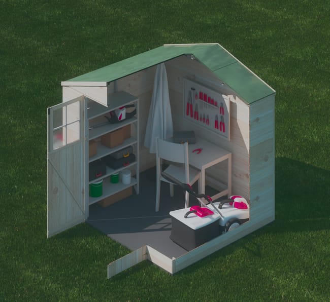 Casetta da giardino con pavimento DECOR ET JARDIN Iris in legno con porta doppio battente, superficie interna 3.78 m² e spessore parete 12 mm - immagine 7