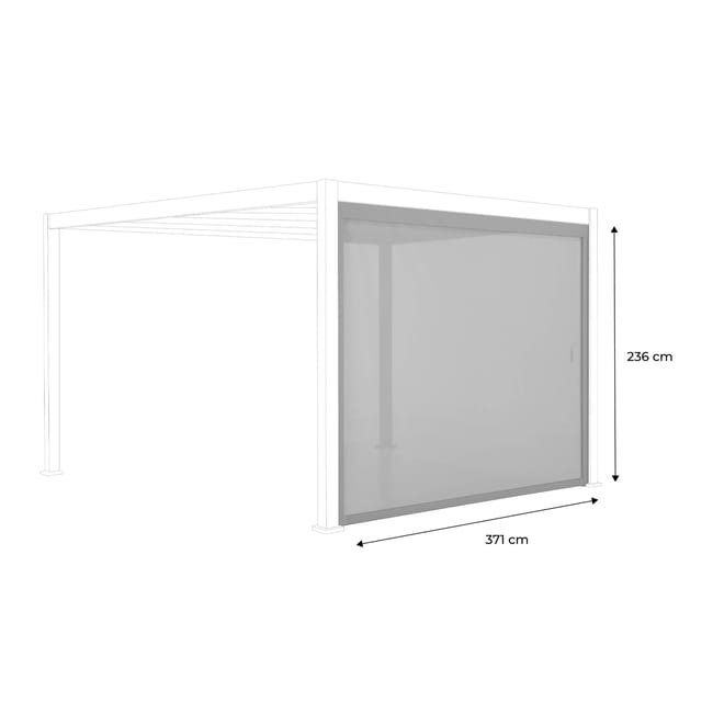 Tenda laterale 4m per pergola Triomphe 3x4m, Grigio - immagine 2