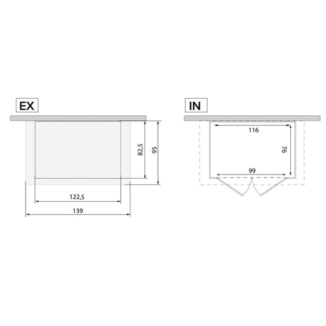 Casetta da giardino con pavimento GAROFALO Tuscnay EVO S in pvc beige con porta doppio battente, superficie interna 0.88 m² e spessore parete 20 mm - immagine 4