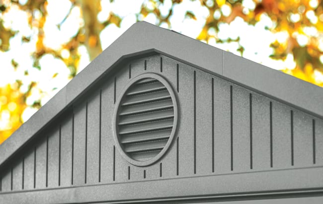 Casetta da giardino con pavimento KETER DARWIN 6X8 in polipropilene verde con porta doppio battente, superficie interna 4.5 m² e spessore parete 16 mm - immagine 6