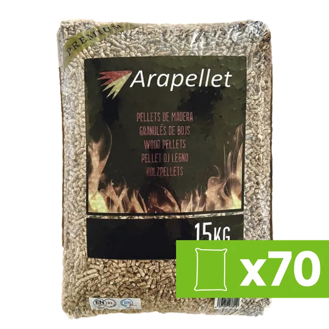 70 Sacos di pellet 15 Kg ARAPELLET